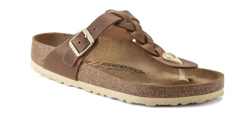 Birkenstock Gizeh Braided Leather 1021355, Colour: Cognac, Size: 37