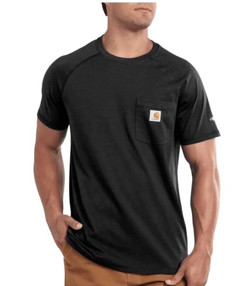 Carhartt Flex Relaxed S/S Pocket T-Shirt, Colour: Black, Size: S