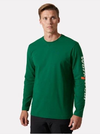 Helly Hansen Logo L/S Shirt, Colour: Spruce, Size: S