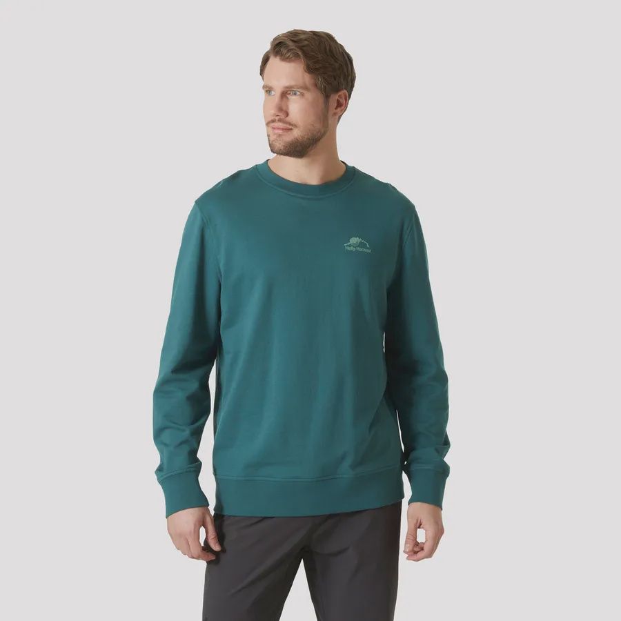 Helly Hansen Nord Graphic Crew Sweatshirt, Colour: Teal, Size: M