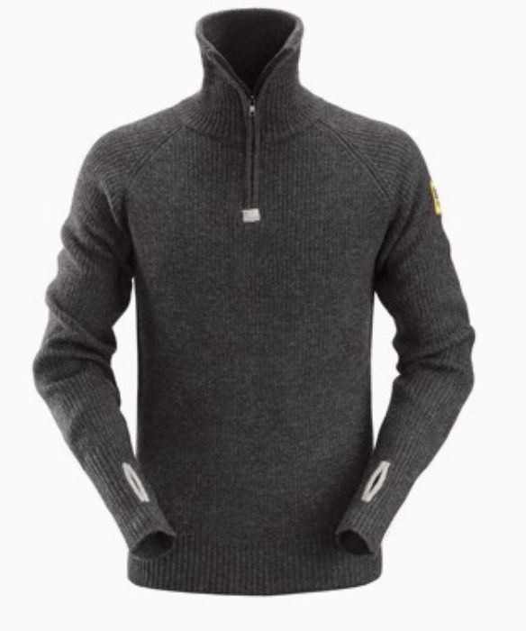 Snickers Workwear Half Zip Wool Sweater 2905, Colour: Charcoal, Size: S