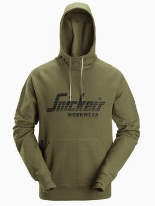 Snickers Logo Hoodie, Colour: Khaki Green, Size: M