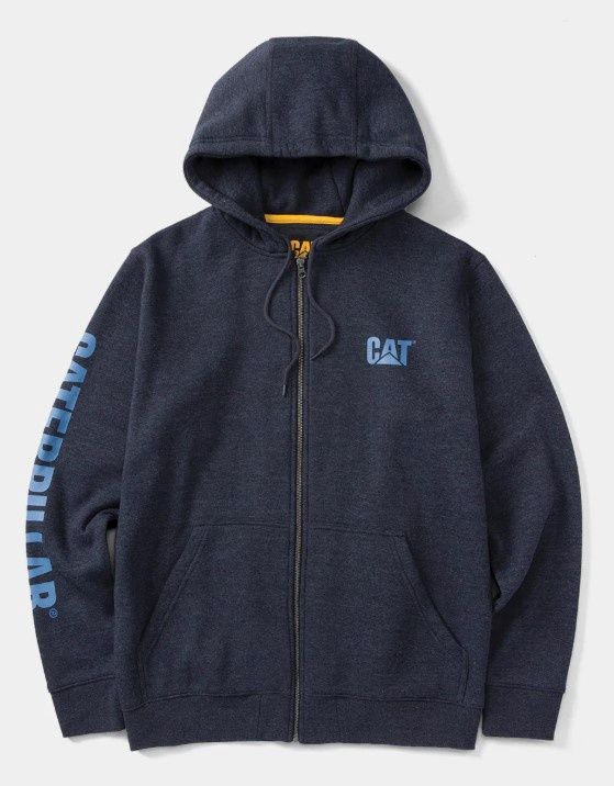 Cat Full Zip Hooded Sweatshirt, Colour: Navy, Size: S