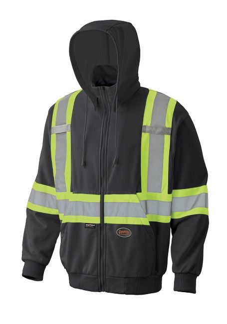 Pioneer Full Zip Micro Fleece Safety Hoodie, Size: S
