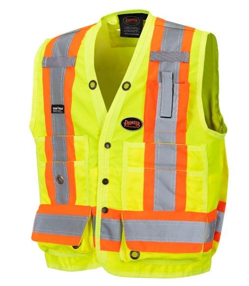 Pioneer Hi Viz Surveyor Vest Yellow, Colour: Yellow, Size: S