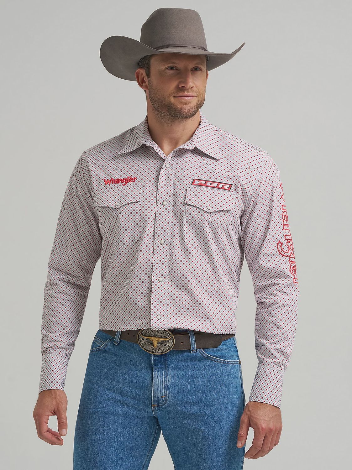 Wrangler LS PBR Logo Western Shirt 8524, Size: S
