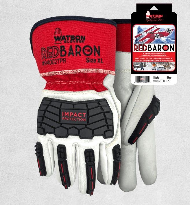 Watson Red Baron Impact Gloves Lined, Size: S