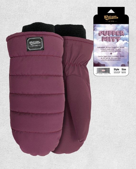 Watson Womens Puffer Mitt, Colour: Purple, Size: S