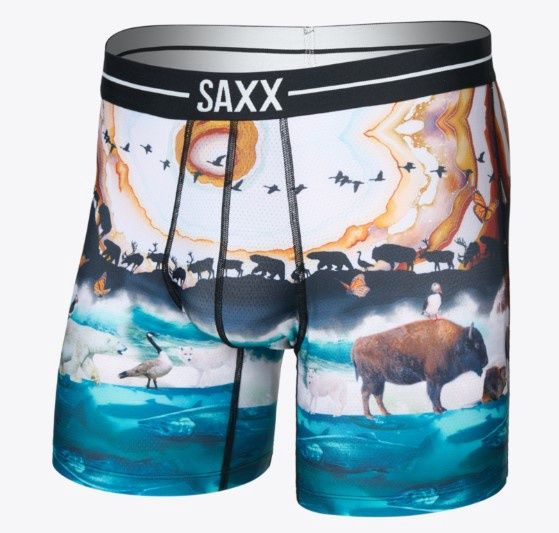 SAXX Volt Breathable Mesh Great Migration Multi, Colour: Great Migration Multi, Size: S