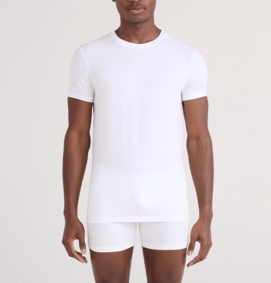 SAXX Droptemp Cool Cotton Short Sleeve Crew, Colour: White, Size: S