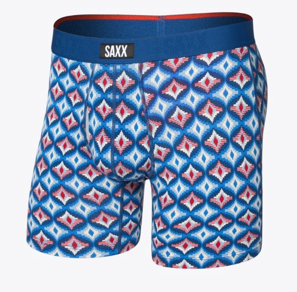 SAXX Vibe Xtra BB Fly Lo Tech Foulard Blue, Colour: Lo Tech Foulard BLue, Size: S