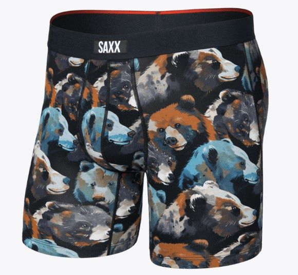SAXX Vibe Xtra BB Fly Beartastic Black, Colour: Beartastic Black, Size: S