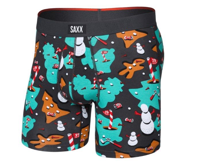 SAXX Vibe Xtra BB Fly 19th Hole-Idays-FD Black, Colour: 19th Hole-Idays-FD Black, Size: S