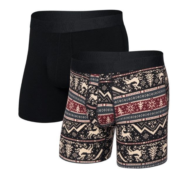 SAXX DT Cooling Cotton BB 2 Pack Caribou/Black, Colour: CIB Caribou/Black, Size: S