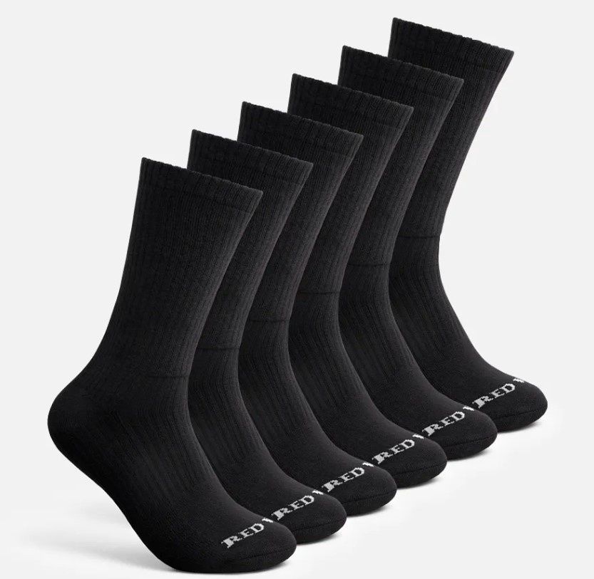 Red Wing Work Cotton Crew Sock 6 Pack, Size: L (9-12)