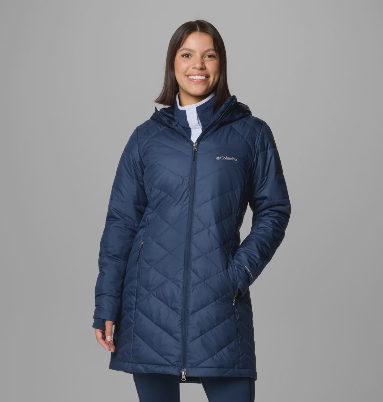 Columbia Heavenly Long Hooded Jacket, Colour: 464-Navy, Size: S