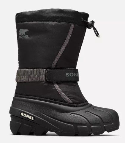 Sorel Flurry Youth 1-7, Colour: Black, Size: 1