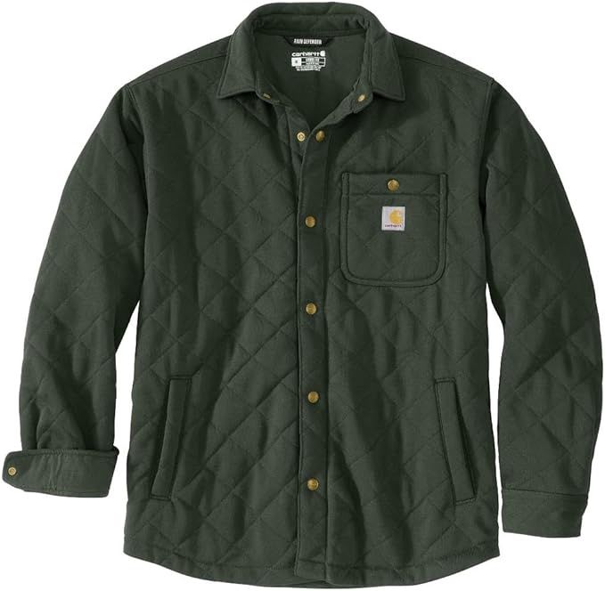 Carhartt Rain Defender Loose Fit Quilted Snap, Colour: G15 Dark Green, Size: S