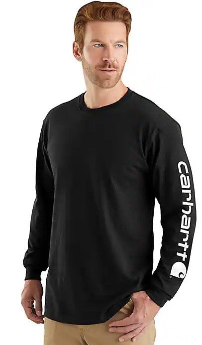 Carhartt Loose Fit L/S Logo Sleeve Shirt, Colour: Black, Size: S