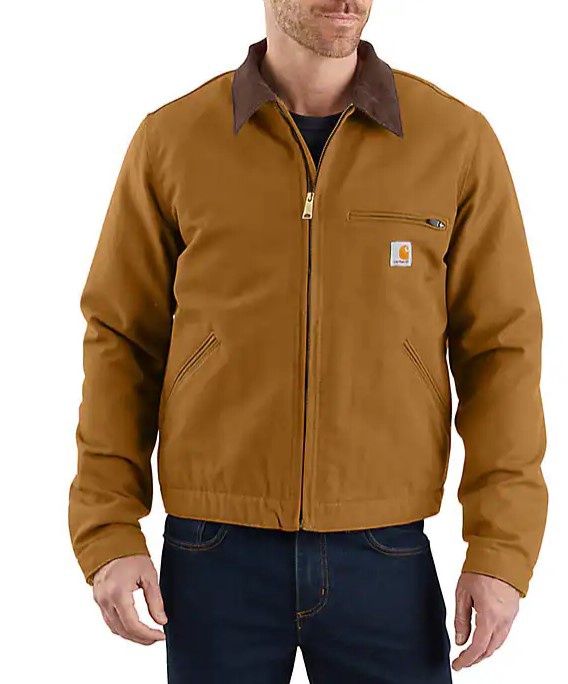 Carhartt Duck Blanket Lined Detroit Jacket, Colour: BRN, Size: S