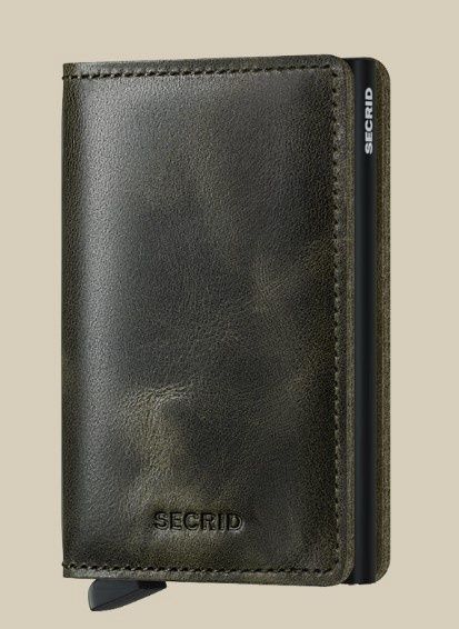 Secrid Slimwallet Vintage Olive Black, Colour: Vintage Olive Black