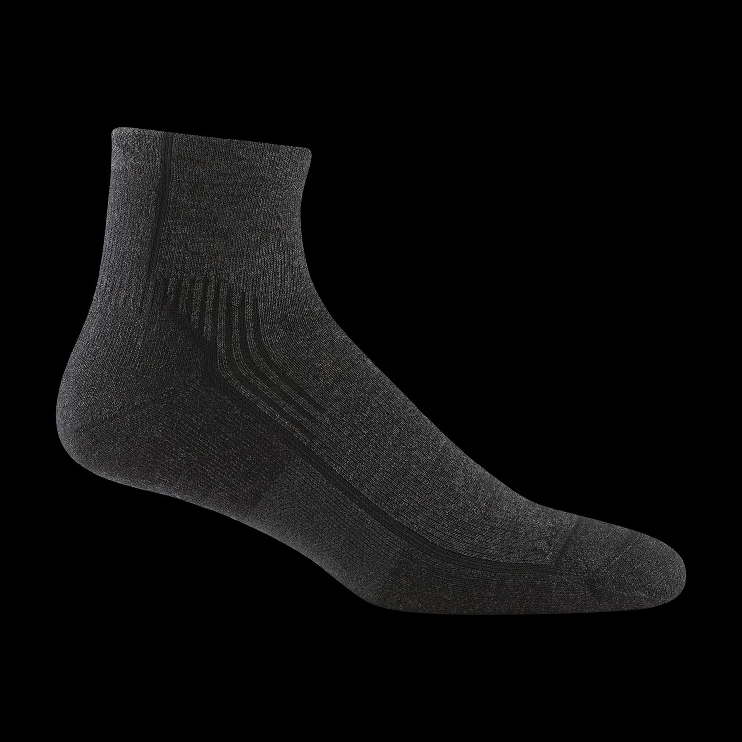 Darn Tough 1/4 Sock Midweight W/ Cushion 1959, Colour: Onyx Black, Size: M
