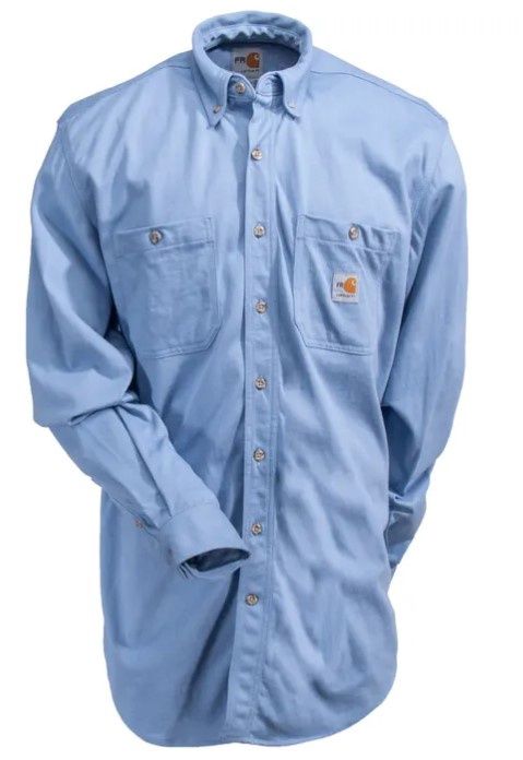 Carhartt FR Cotton Force Long Sleeve Shirt, Colour: 465 Blue, Size: S