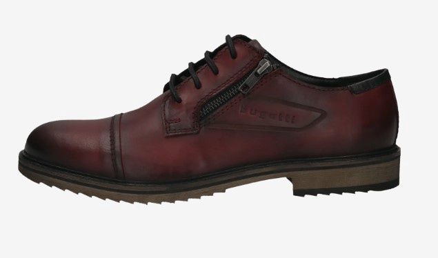 Bugatti Dark Red Lace/Side Zip Dress Shoe 331-AUQ01