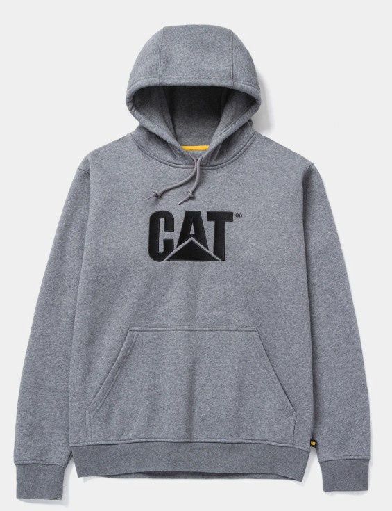 Cat Trademark Hooded Sweatshirt, Colour: Dark Heather, Size: 2XL