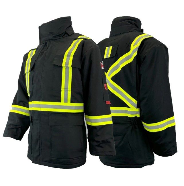 Atlas Workwear Black FR Parka, Colour: Black, Size: S