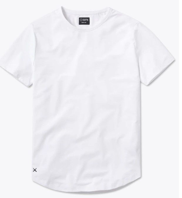 Cuts AO Curve Hem Tee, Colour: White, Size: S