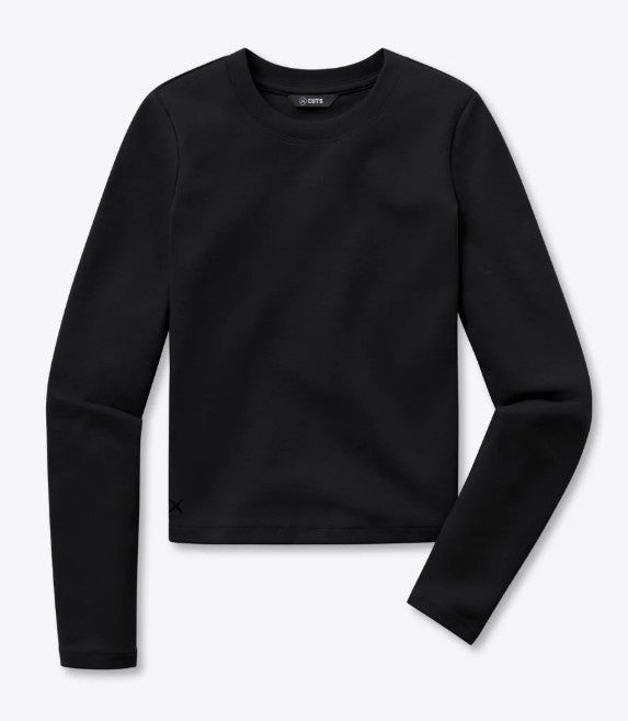 Cuts LS Tomboy Tee, Colour: Black, Size: S