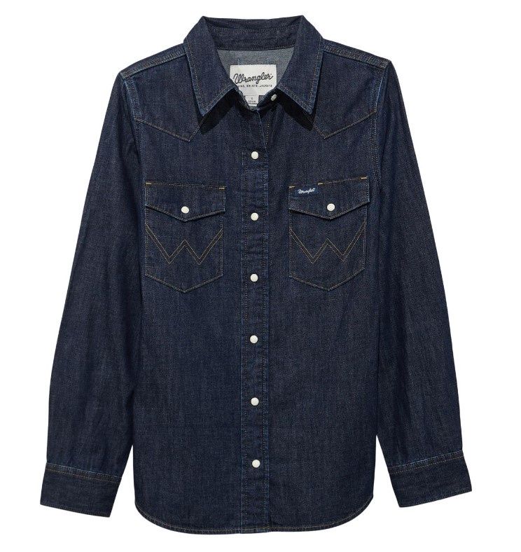 Wrangler Women’s Denim  LS Snap Shirt 3724, Size: S