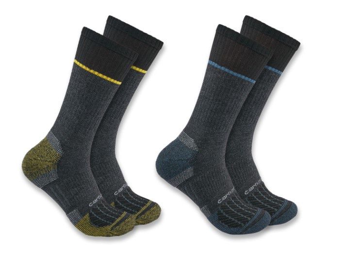 Carhartt Mid Weight Steel Toe 2 Pack SC0012M, Colour: Black, Size: S