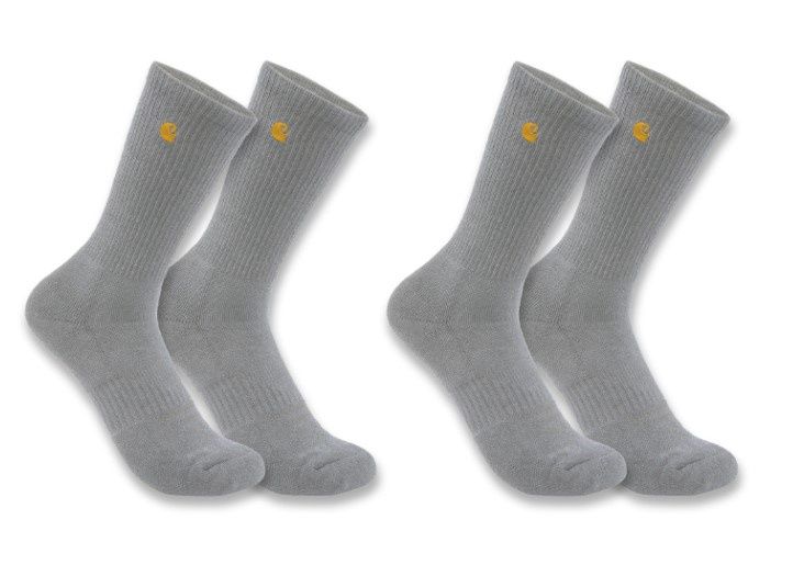 Carhartt Force Midweight 2PK Crew Sock SC2252M, Colour: HTRGRY, Size: M