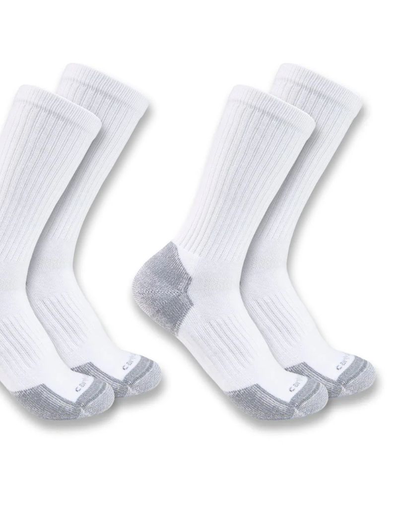 Carhartt Midweight Cotton Blend Crew Sock 3PK, Colour: White, Size: M