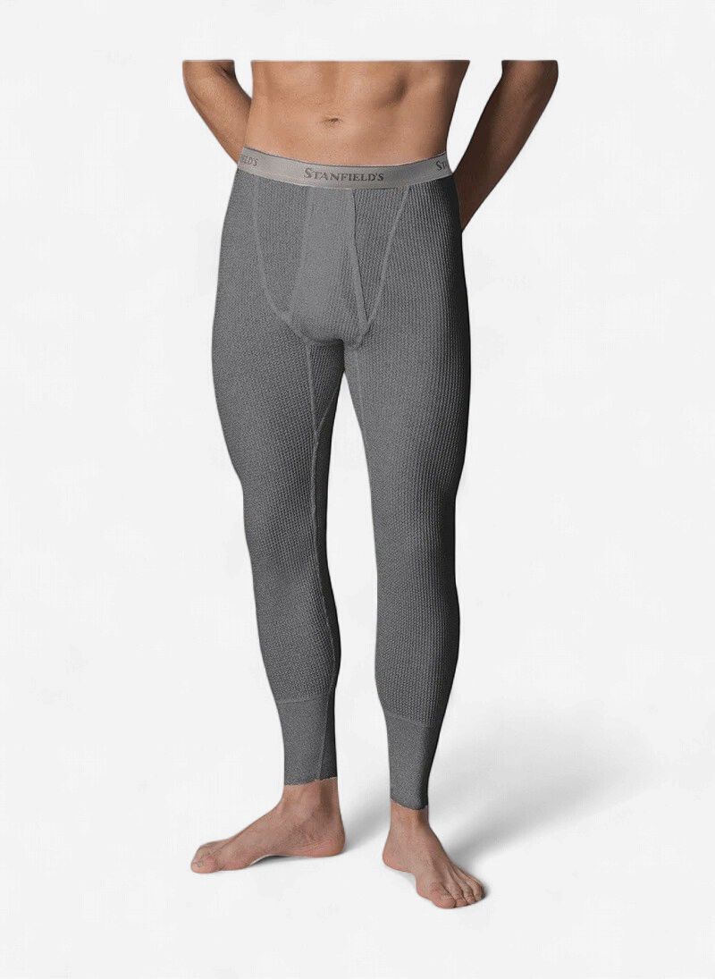 Stanfields Waffle 50% Cotton Pant, Colour: Grey, Size: S