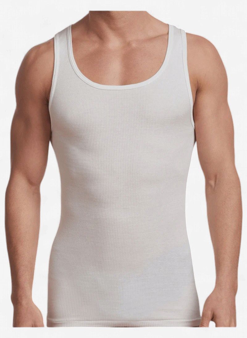 Stanfields 2PK Premium 100% Athletic Shirts, Colour: White, Size: S