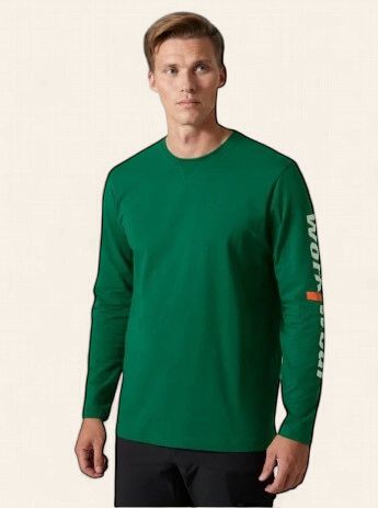 Helly Hansen Logo L/S Shirt, Colour: Spruce, Size: S