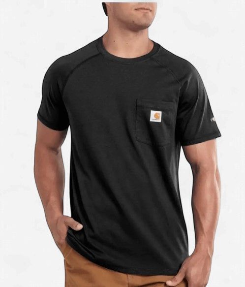 Carhartt Flex Relaxed S/S Pocket T-Shirt, Colour: Black, Size: S