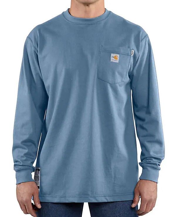 Carhartt FR Long Sleeve Loose Fit Shirt, Colour: 465 Blue, Size: S