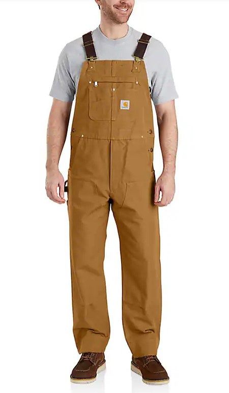 Carhartt Iconic R01 Duck Bib Overall, Colour: Brown, Size: 30x28