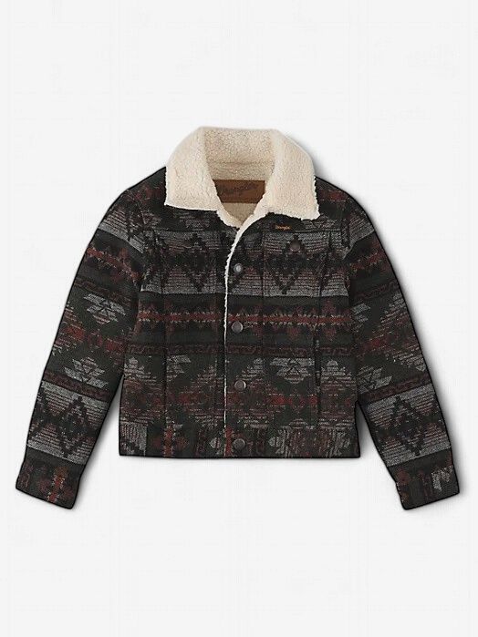 Wrangler Kids Sherpa Jacket 5716, Colour: Olive, Size: XS