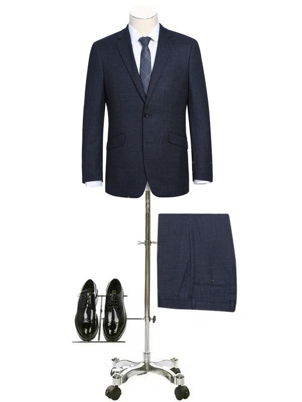 Renoir 2Pc Suit Blue Check Slim Fit