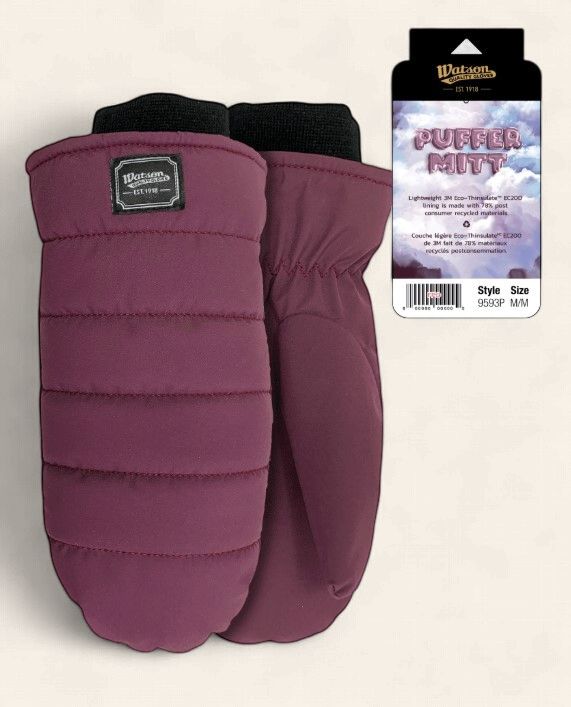 Watson Womens Puffer Mitt, Colour: Purple, Size: S