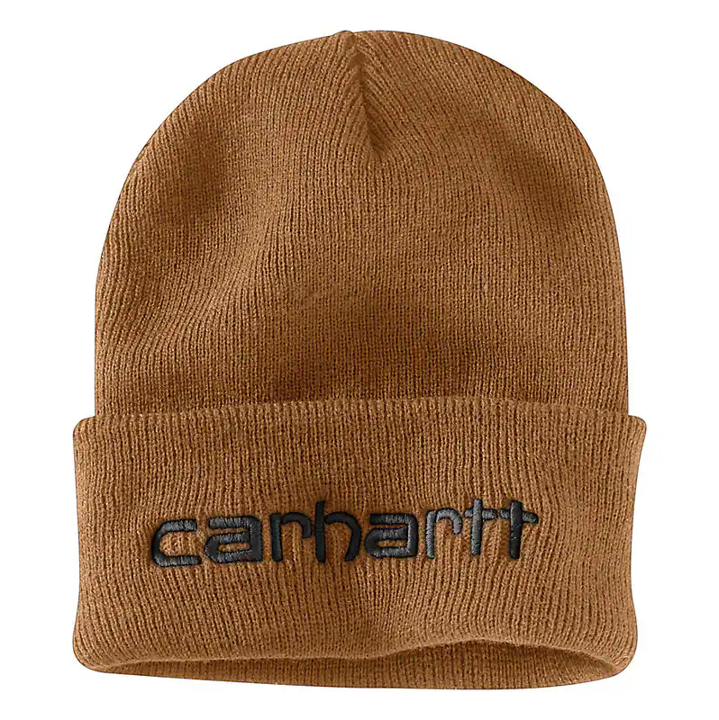 Carhartt Knit insulated Logo Graphic Cuffed Beanie, Colour: 211-Brown, Size: One Size