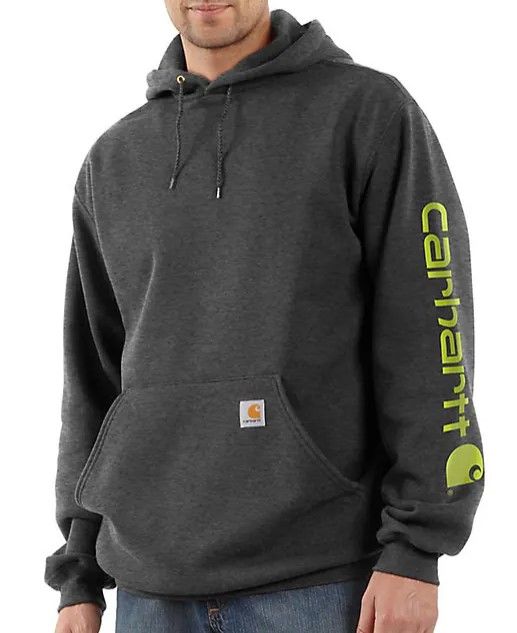 Carhartt Logo Hoodie K288, Colour: 026-Charcoal, Size: XS
