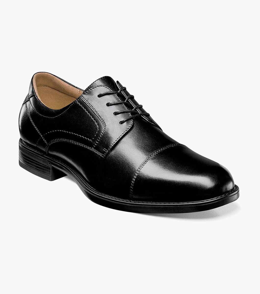 Florsheim Midtown Cap Oxford Men Dress Shoe, Colour: 001 Black, Size: 7