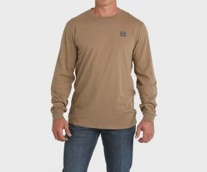 Cinch Long Sleeve T-Shirt 1014, Colour: Tan, Size: S