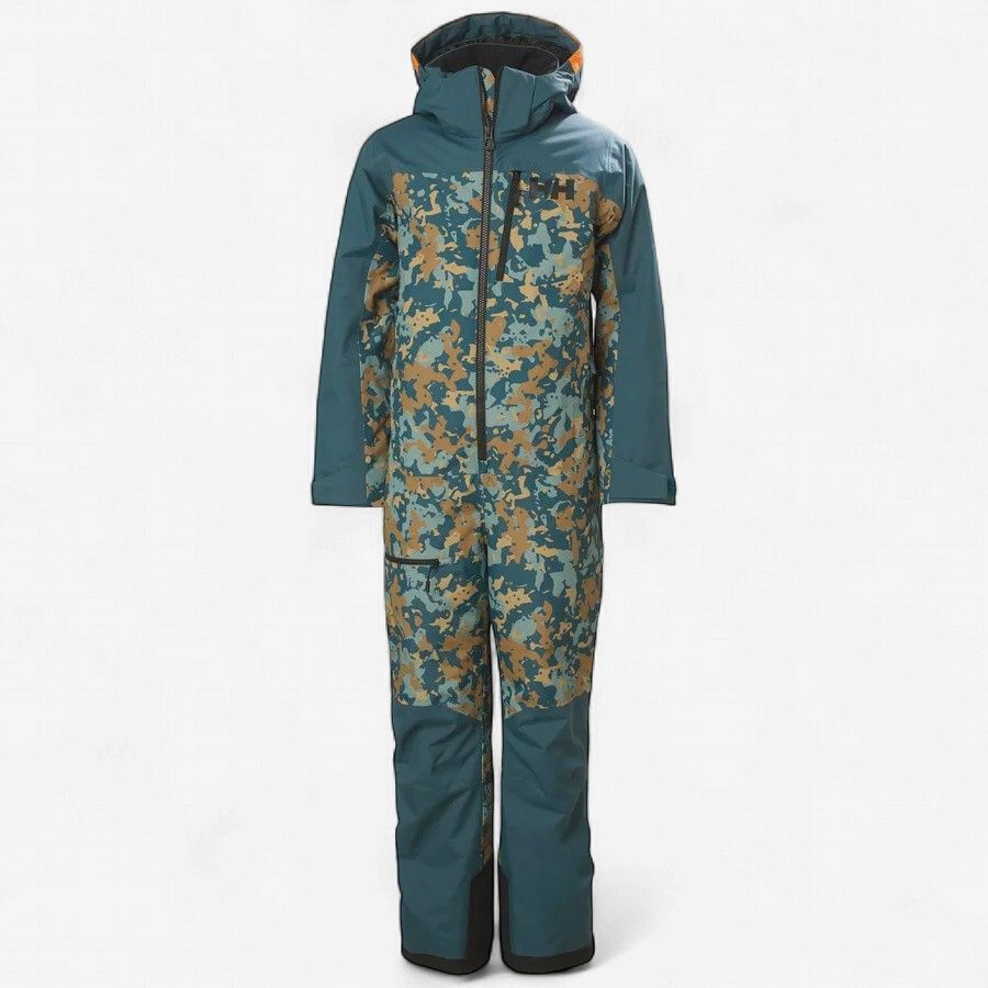 Helly Hansen JR Fly High 2.0 Snowsuit, Colour: Dark Green Camo, Size: 8